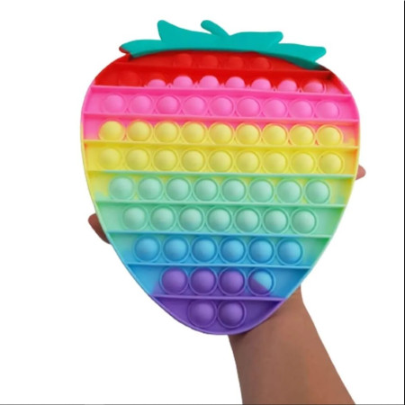 Jucarie antistres din silicon Cyrax, Pop it Now and Flip It , Capsuna mare , Multicolor