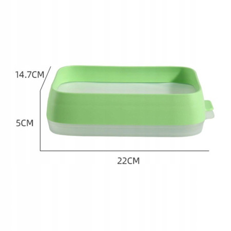 Recipient de Depozitare Alimente, Cyrax, Etans, pentru Frigider, din Plastic, Mentinere Proaspata, Reutilizabil, Rezistent la Temperaturi Extreme, 22x14.7x5 cm, Verde