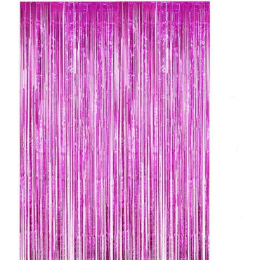 Perdea Franjurata, Cyrax, Model Decor Petrecere, pentru Fundal de Poze, Amenajare Colorata a Petrecerii, Dimensiune 100x200 cm, Roz Inchis