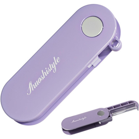 Peeler pentru Legume si Fructe, Cyrax, 3.6 x 9.1 cm, Multifunctional, Curatator Pliabil, din ABS si Otel Inoxidabil, Mov