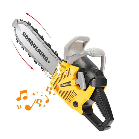 Jucarie Fierastrau Electric pentru Copii, Cyrax, cu Sunete și Lumini, Joc de Rol Interactiv, +3 Ani, 43 x 10 x 18.5 cm, Portocaliu