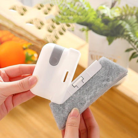 Perii de Curatat 2 in 1,  Perii pentru Canalele din Ferestre si Usi, Perii pentru Colturi Moarte, pentru Geamuri, locuri greu de accesat, Alb