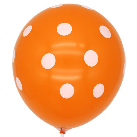 Set 10 Baloane din Latex, Cyrax, Model Party cu Buline si Simple, 30 cm, Portocaliu, 2.8 g