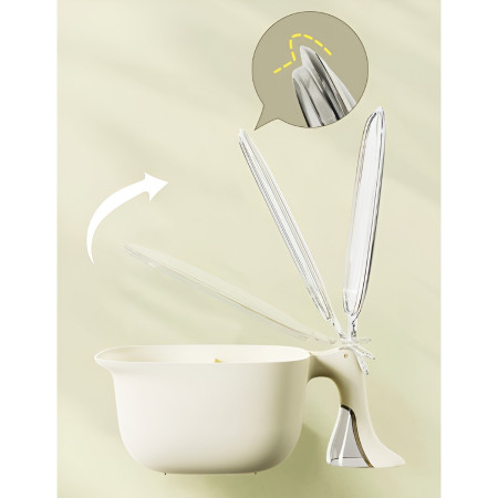 Cutie de Depozitare a Condimentelor, Cyrax, de Uz Casnic, cu Maner Stabil, cu Capac, 4 Compartimente Principale, 21 x 14 x 10 cm, Crem