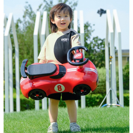 Masina pentru Copii, Cyrax, 1-3 ani, Impingere, Bluetooth, Muzica, din ABS, 4 Roti, Inaltime Sezut 22 cm, Rosu