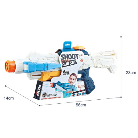 Pistol cu Apa, Cyrax, +6 Ani, Rezervor 700 ml, 4 Moduri de Stropire, din Plastic, 56 x 37 x 23 cm, Alb