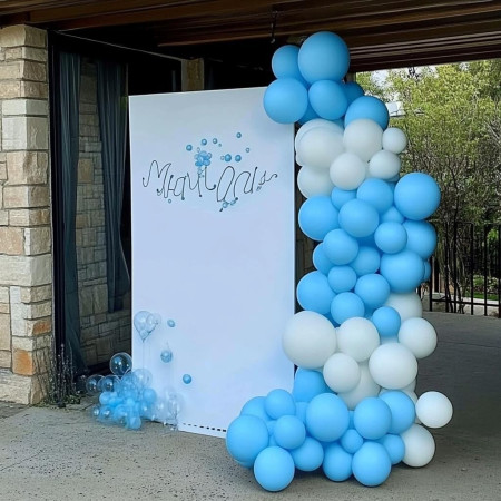 Set 12 Baloane, Cyrax, din Latex Standard, 30 cm, Albastru Deschis