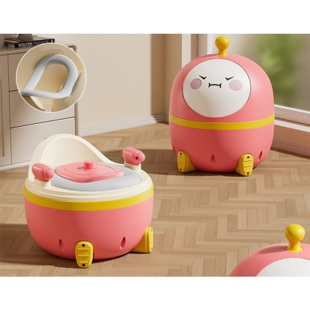 Olita 2in1, Cyrax, Model Ou, cu Reductor WC, din Plastic, cu Muzica si Lumini, 29 x 29 x 22 cm, Roz