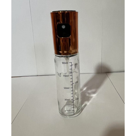 Pulverizator Ulei, Otet, Cyrax, din Sticla, 100 ml, Reincarcabil, 18.3 x 4.3 cm, Masura 90 ml, Capac Lucios, Auriu