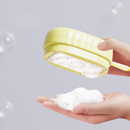 Perie de Spalat Haine,  cu Dispenser pentru Detergent, 4 Perii de Curatare, din ABS + PS, Galben