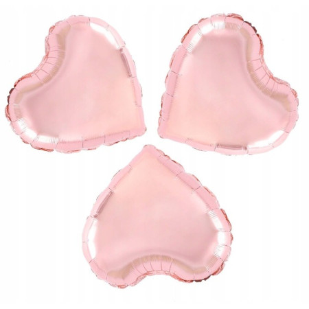 Balon din Folie Metalizata, Cyrax, Figurina Inimioara, Model Simplu, Tematica Iubire, 40 cm, Ambalaj Individual, Pai Inclus, Umflare cu Aer sau Heliu, Rose