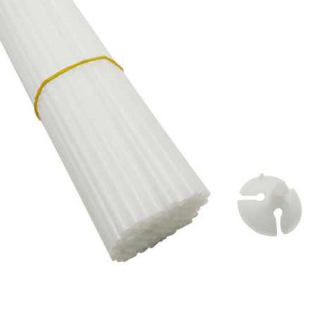 Set 100 Bete cu Rozete pentru Baloane, Cyrax, Suporturi de plastic, Usor de instalat, Reutilizabil, Pentru aniversare, Nunta, Ziua de Nastere, Decor, 40 cm, Transparente