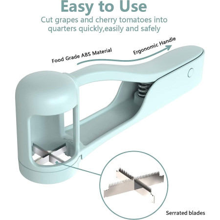 Taietor de Struguri Manual, Cyrax, Usor de Curatat si Folosit, Plastic si Otel, Albastru Deschis, 16.5x5.5 cm