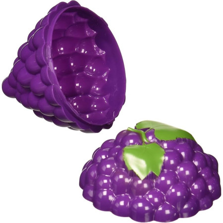 Cutie de depozitare si pastrare a alimentelor, Plastic, Cyrax, Model Strugure, 10x10x13.5 cm, Mov