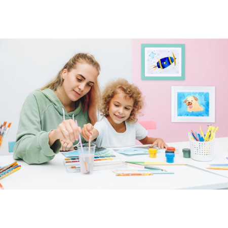 Rama Foto  cu Magnet, din Lemn, cu Spatiu Pentru Depozitare, Pentru Desene si Picturi A4, Sticla Securizata, Rama MDF, 21x30 cm, Roz