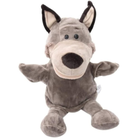 Papusa de Mana pentru Teatru de Papusi, Cyrax, din Plus, 25 x 10 x 8 cm, Model Lup, Bej