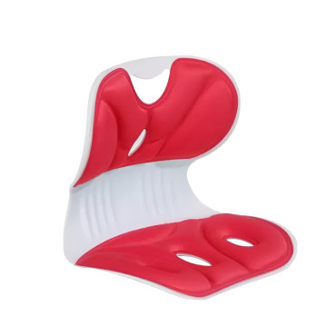 Suport pentru Scaun, Cyrax, pentru Corectarea Posturii, Portabil, Ergonomic, Ameliorare Durere, Respirabil, 32x29x28 cm, Marime S, Rosu