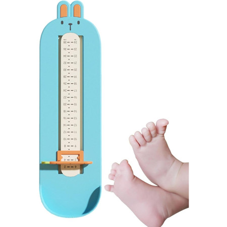 Dispozitiv de Masurat Talpa Piciorului pentru Bebelusi, Cyrax, 6-24, Model Iepuras, Albastru