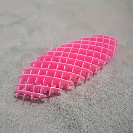 Jucarie Worm Fidget de Decompresie, Cyrax, Anti Stres, Dimensiune Compacta 10 cm, Dimensiune Extinsa 24.5 cm, Roz