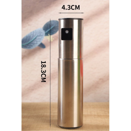 Pulverizator Ulei, Otet, Cyrax, din Otel Inoxidabil, 100 ml, Reincarcabil, 18.3 x 4.3 cm, Argintiu