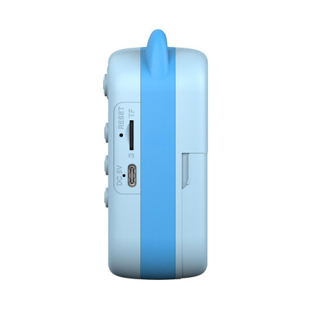 Camera Instantanee pentru Copii, Cyrax, cu Functie de Printare, Camera Frontala + Selfie, Cablu USB-C, Bluetooth, Compatibil iOS/Android, Imprimare APP, Model Pisica, Albastru