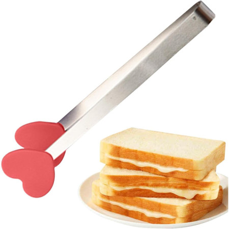 Cleste Creativ pentru Mancare, Cyrax, Model Inimioare din Silicon, 14.5x3 cm, Rezistent la Temperaturi Inalte si Coroziune, Rosu