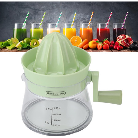 Storcator de Citrice Manual, Cyrax, Rezistente, Usor de Folosit si Depozitat, Durabil, Calitativ, 16.5x13cm, Transparent/ Verde