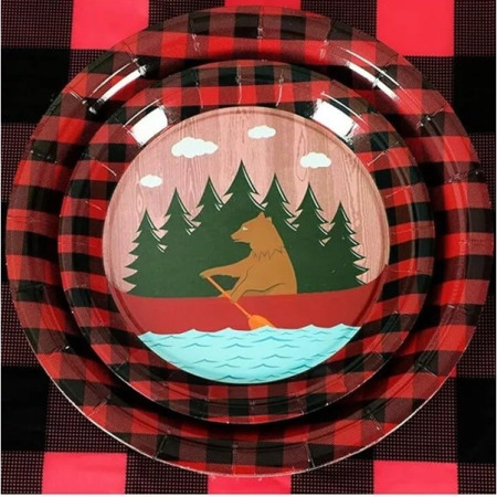 Set 10 Farfurii Unica Folosinta, Cyrax, 18 cm, Model Urs, Multicolor