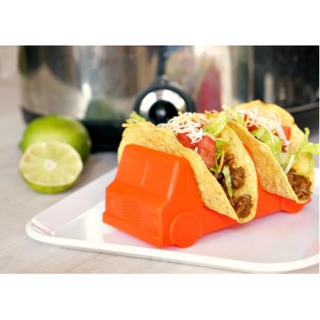 Suport pentru Taco, Cyrax, Model Autobuz, 14 x 7.5 x 6.5 cm, din PP, Portocaliu