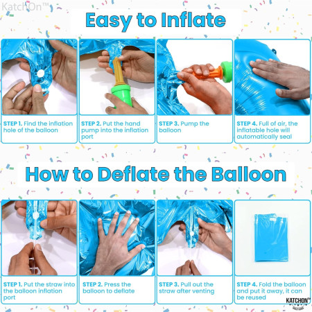 Balon din Folie Metalizata, Cyrax, Figurina Cifra, Tema Aniversare 80 cm, Ambalaj Individual, Pai inclus, Umflare cu Aer sau Heliu, Albastru, Cifra 7