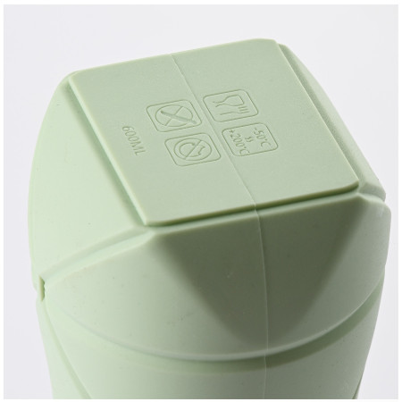 Sticla de apa pliabila Cyrax, din silicon,reutilizabila, rezistenta la temepreturi ridiate, usor de depozitat si carat, 22 x 7.8 cm, 600 ml, verde