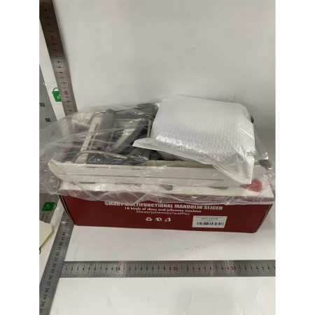 Feliator Manual Multifunctional, Cyrax, Usor de Folosit, pentru Legume, Fructe, Razatoare, Otel Inoxidabil, Accesoriu Bucatarie, 39 x 11.5 x 12.5 cm Alb