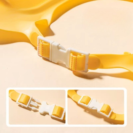 Cyrax Viziera de Protectie Baie Pentru Copii, Fippy, Model Coronita Leu, Dimensiune ajustabila, Durabil, Usor de curatat, Impotriva Samponului, pentru Ochi si Urechi, TPE+PP, 21x20.5 cm, Galben