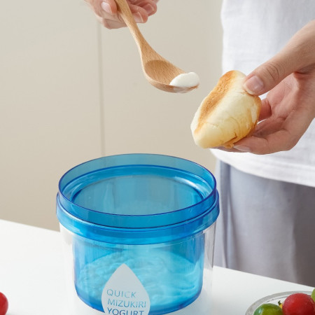 Kit Presa Pentru Branza, Cyrax, Filtru de Iaurt, Strecuratoare de Iaurt Grecesc, Filtru de Lapte, 15x14x15 cm, Albastru