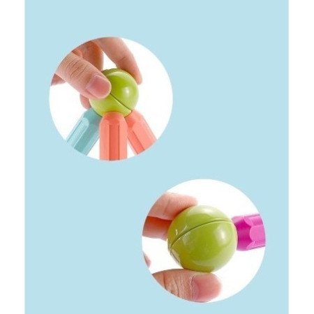 Set 42 piese magnetice de constructie, Cyrax, Forme geometrice, Multicolor