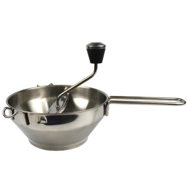 Rasnita Manuala pentru Fructe, Cyrax, din Otel Inoxidabil, Macinare Alimentelor pentru Bebelusi, 3 Discuri de Macinat, Presa, pentru Tocat Cartofi, 19x20x33 cm, Argintiu