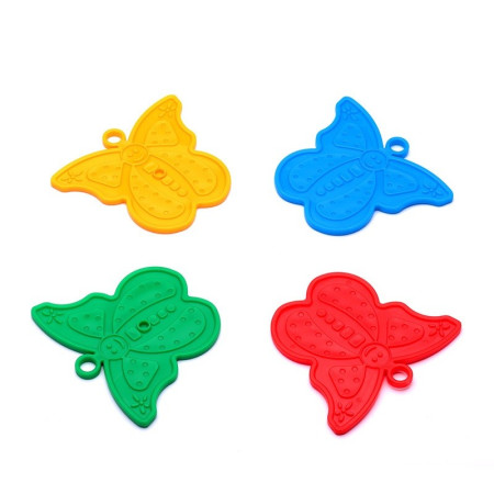 Set 4 Greutati pentru Baloanele cu Heliu, Cyrax, 30 grame, Plastic, Forma Fluture, Multicolor