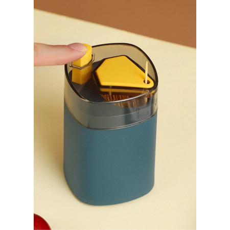 Suport Scobitori, Cyrax, Automat, cu Buton si Capac, din PP, 9.5x6 cm, Albastru