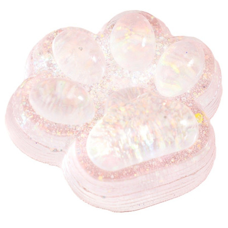 Jucarie Antistres Squishy, Cyrax, cu Revenire Lenta, Squeeze Pinch Family, Model Cat Paw, 6.5 x 7 cm, din Tpr, 4-6 Ani, Model 6 Ocean, Transparent