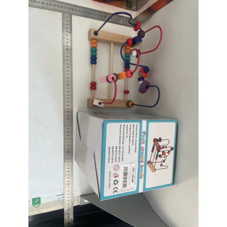 Jucarie din Lemn Montessori, Cyrax, Labirint Motricitate cu Abac si Animalute, Rollercoaster pentru Copii, Educativ, Dezvoltarea Abilitatilor Motorii, Numaratoare, 22x17x15 cm, Multicolor