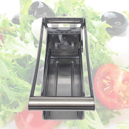 Feliator manual Cyrax, pentru cartofi pai si legume, din inox, cu 2 dimensiuni de feliere, 25.5 x 11.7 cm, argintiu