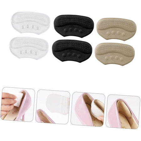 Branturi pentru Incaltaminte,  din Spuma, Universal, Protectie Calcai, Reglare Numar, 6 mm Grosime, Adeziv, Negru