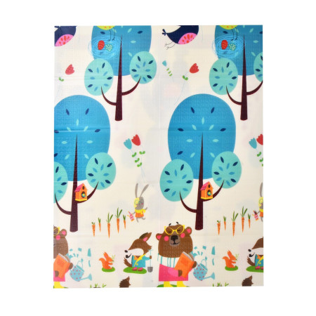 Covoras pentru Copii, Cyrax, cu 2 Fete, Model Zmeu/Ursi, din XPE+PE, Impermeabil, Antiderapant, Protectie Termica, +3 Luni, Pliabil, 150 x 200 x 1.5 cm, Multicolor