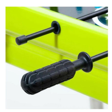 Masa de fotbal cu teren si 18 jucatori Cyrax, 6 manere, cu Tablou Scor, din Metal si ABS, 70 x 59 x 64 cm, Design Multicolor, pentru copii/adulti, verde