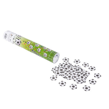 Tun Confetti, Cyrax, Model Mingi de Fotbal, 40 cm, Ambalaj din Carton, Eliberare prin Rasucire, Alb Negru