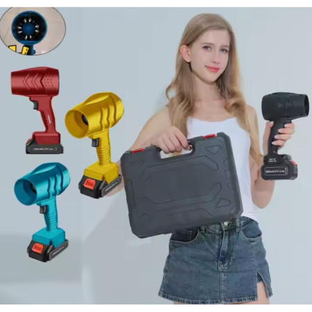 Suflanta de Aer Multifunctionala Portabila, Cyrax, Incarcare Auto, pentru Gratar, Masina, Indepartare Frunze si Praf, 1500 mAh, Viteta de Rotatie 25000 RPM, 2 Baterii de Li si Incarcator, Visiniu