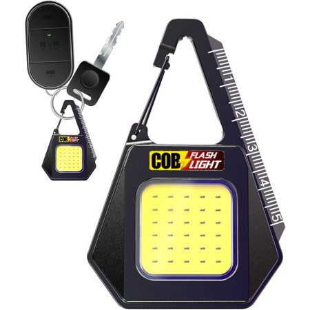 Lanterna Tip Breloc,  Impermeabila, Incarcare USB-C, COB, 8 x 5.3 cm, 500 mAh, 5W, Negru Galben