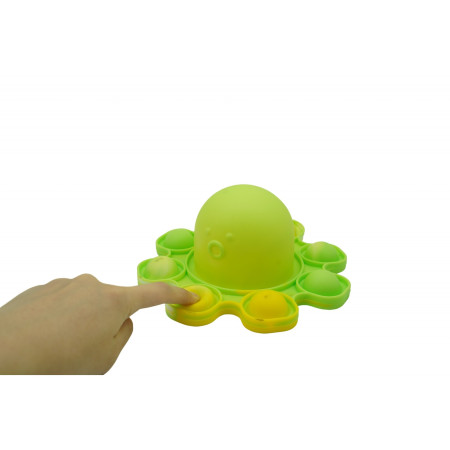 Cyrax Jucarie antistres din silicon, Pop It Now and Flip It, Caracatita reversibila, 20x10 cm, Model 4, Multicolor