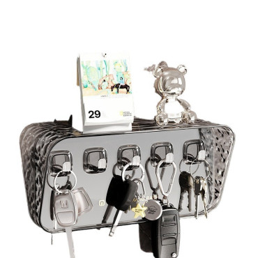 Raft de Depozitare cu Carlig,  Pentru Chei, Bijuterii, 20.3 x 4.6 x 10.3 cm, Gri