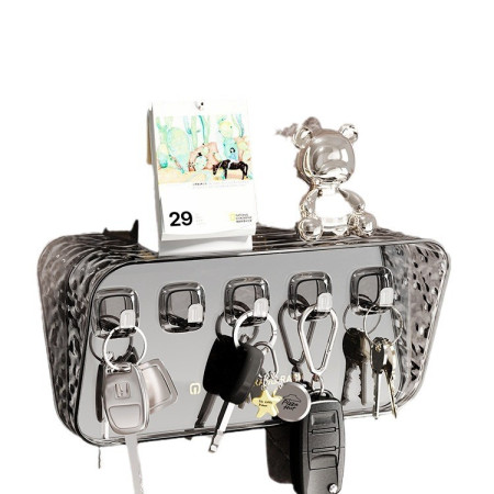 Raft de Depozitare cu Carlig,  Pentru Chei, Bijuterii, 20.3 x 4.6 x 10.3 cm, Gri